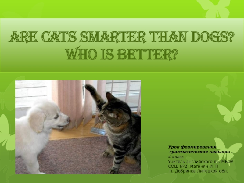 Are cats smarter than dogs? Who is better? 4 класс