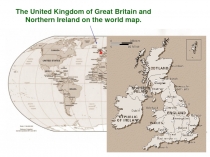 The United Kingdom of Great Britain and Northern Ireland on the world map