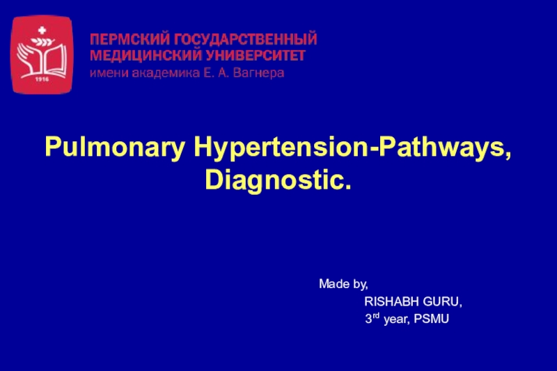 Pulmonary Hypertension-Pathways, Diagnostic