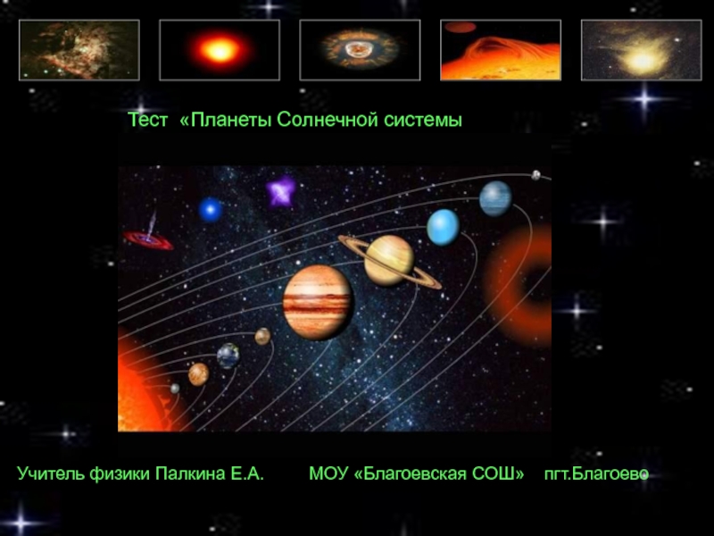 Тест Планеты Солнечной системы 11 класс