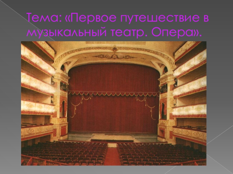 Первое путешествие в театр. Опера.